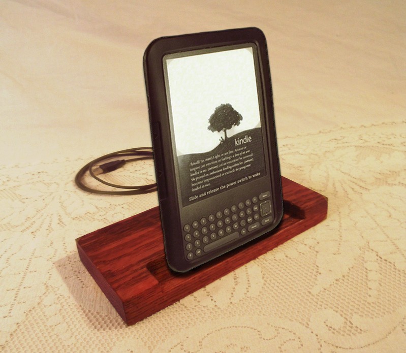 Kindle Nook EReader Charger And Sync Station Oak Brass Style