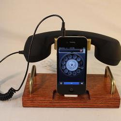 iPhone Dock - Phone - iPod Dock - Phone - Charger and Sync Station - Coiled Wire Headset B Model - Plugin Headset