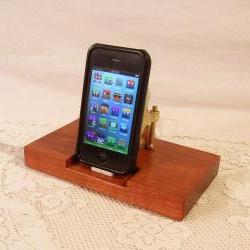 iPhone - iPod Dock - Charger and Sync Station - Cherry - Brass style V1 - For iPhone and IPod - iDock