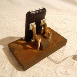 Super Sale Today - iPhone - iPod Dock -Charger and Sync Station - Rusty Finish - Brass style V1