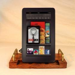 Kindle Fire - eReader - Charger and Sync Station - Oak - DELUXE - Brass style V1 Kindle Dock Touch