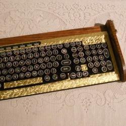 Keyboard Mouse Combo - Antique looking Victorian Styling - Steampunk-Typewriter-Gold Leaf Style-