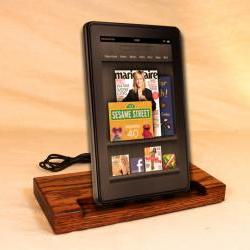Kindle Fire - eReader - Charger and Sync Station - Oak - Brass style V1 Kindle Dock Touch