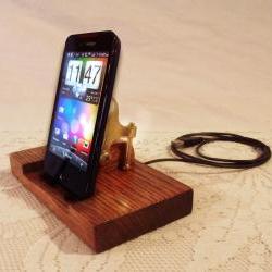 HTC - EVO - Incredible - Droid - Smartphone - Charger and Sync Station - Custom Built Dock - Oak - Brass style V1