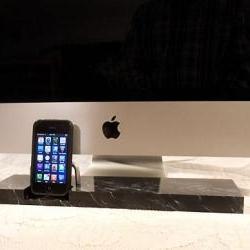 iPhone - iPod Dock -Charger and Sync Station - Marble Finish - Brass style V2 ( iMac Base- Apple Studio Monitor ) IPhone Dock