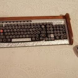 Keyboard Mouse Combo - Antique looking Victorian Styling - Steampunk-Typewriter-Silver Leaf Style-  